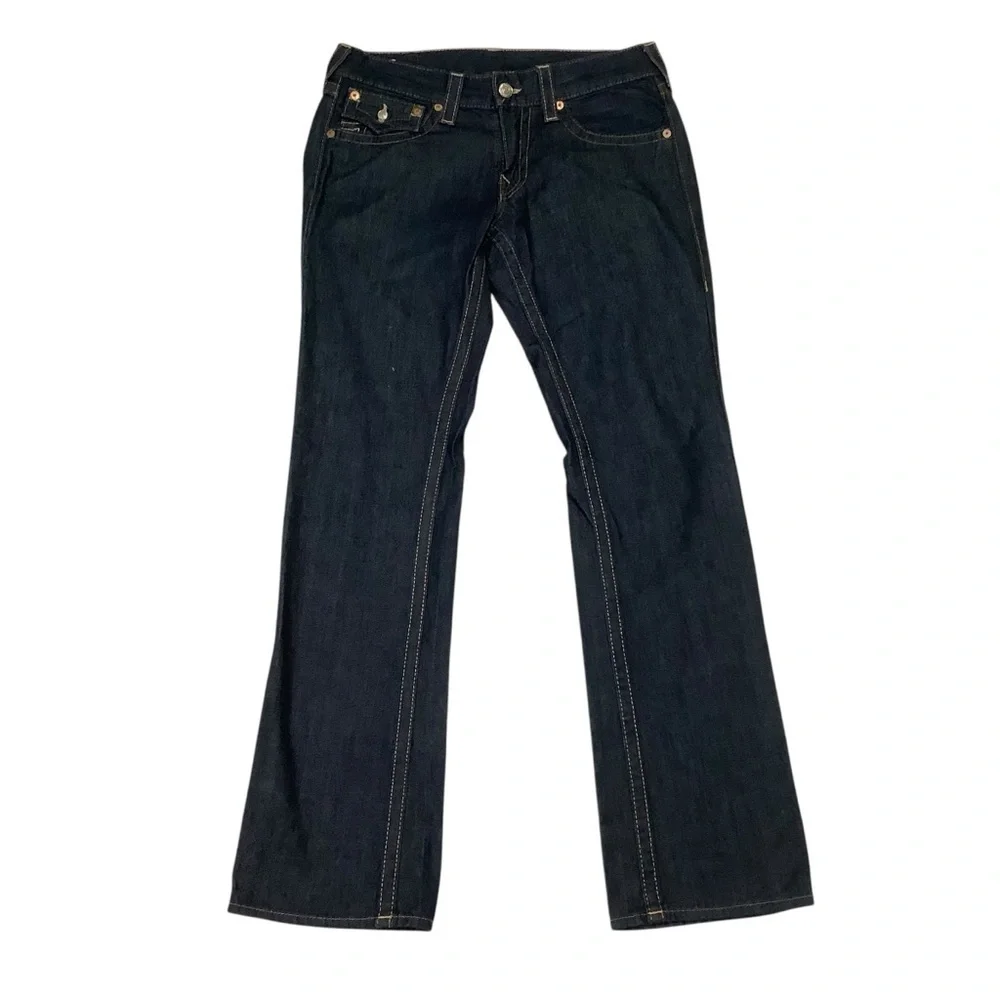 True Religion Men’s Ricky Straight Jeans Dark Wash Size 32 x 34